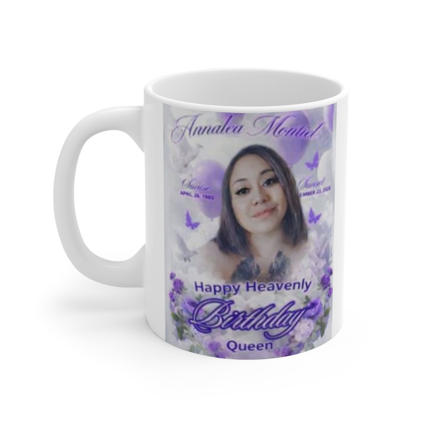 Memorial Photo Mug — "Happy Heavenly Birthday" Tribute Mug