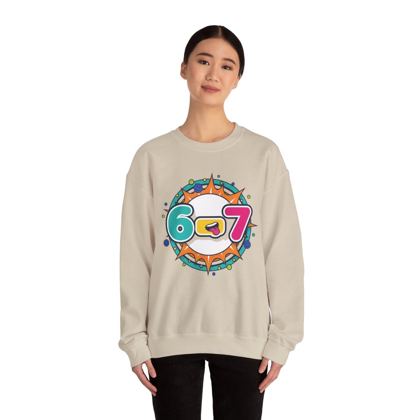 67 minimalist number sweatshirt | 67 shirt, absurdist humor, TikTok meme