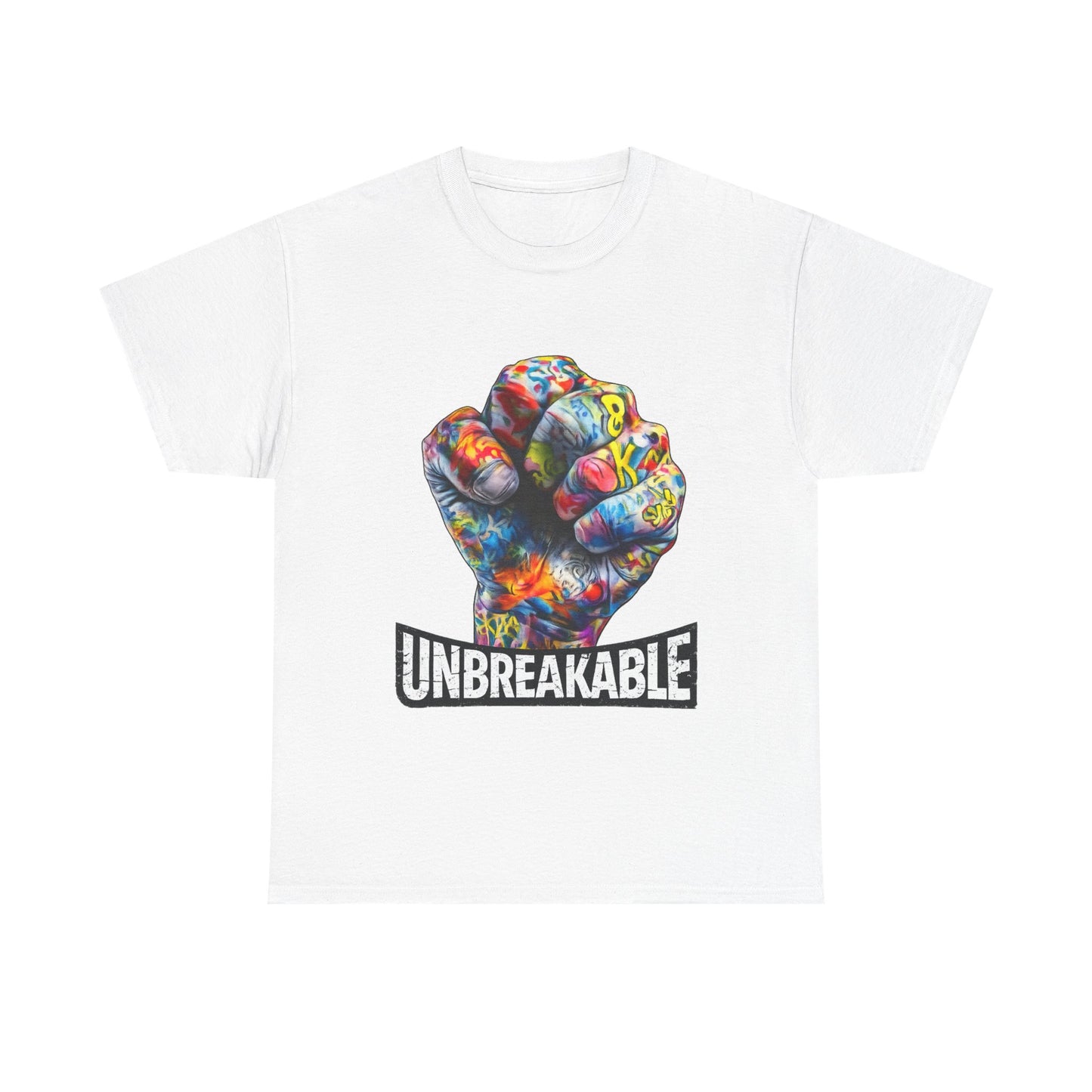 Unbreakable Fist T-Shirt — Colorful Graffiti Power Tee