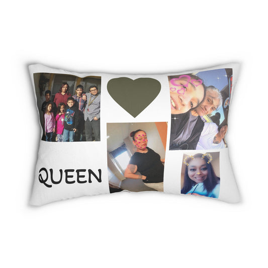 Personalized Photo Collage Lumbar Pillow — "Queen"