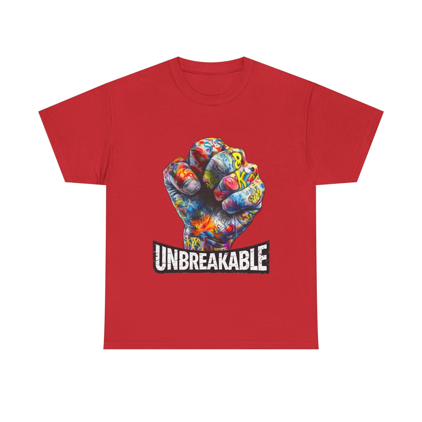 Unbreakable Fist T-Shirt — Colorful Graffiti Power Tee
