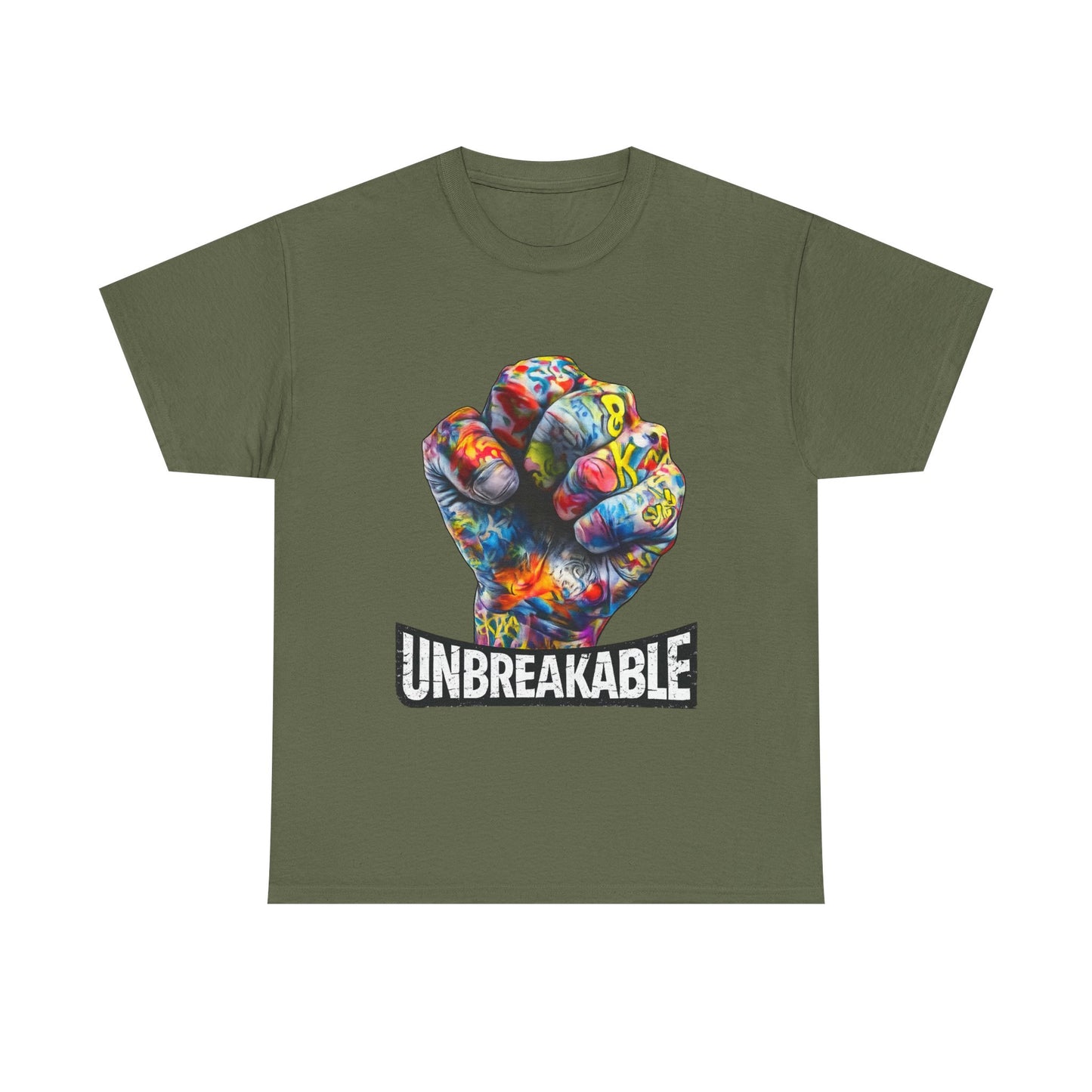 Unbreakable Fist T-Shirt — Colorful Graffiti Power Tee
