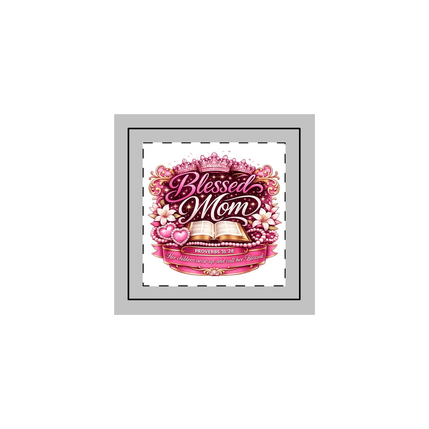 Blessed Mom Throw Pillow Case – Floral Pink Mother’s Day Decorative Pillow Cover