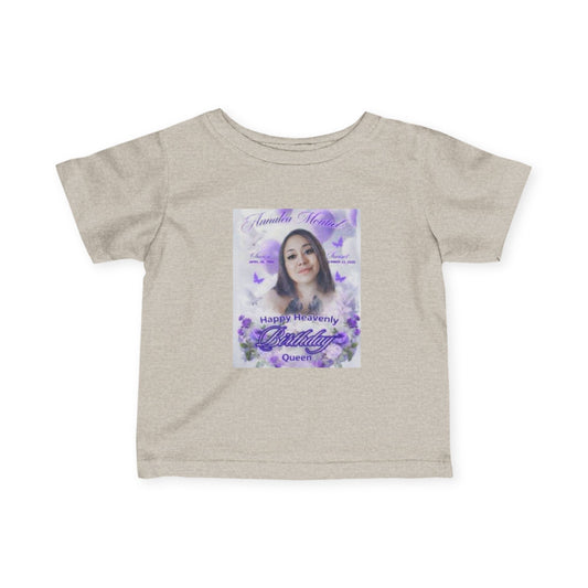 Infant Tee — Memorial Photo Design “Happy Heavenly Birthday” Keepsake