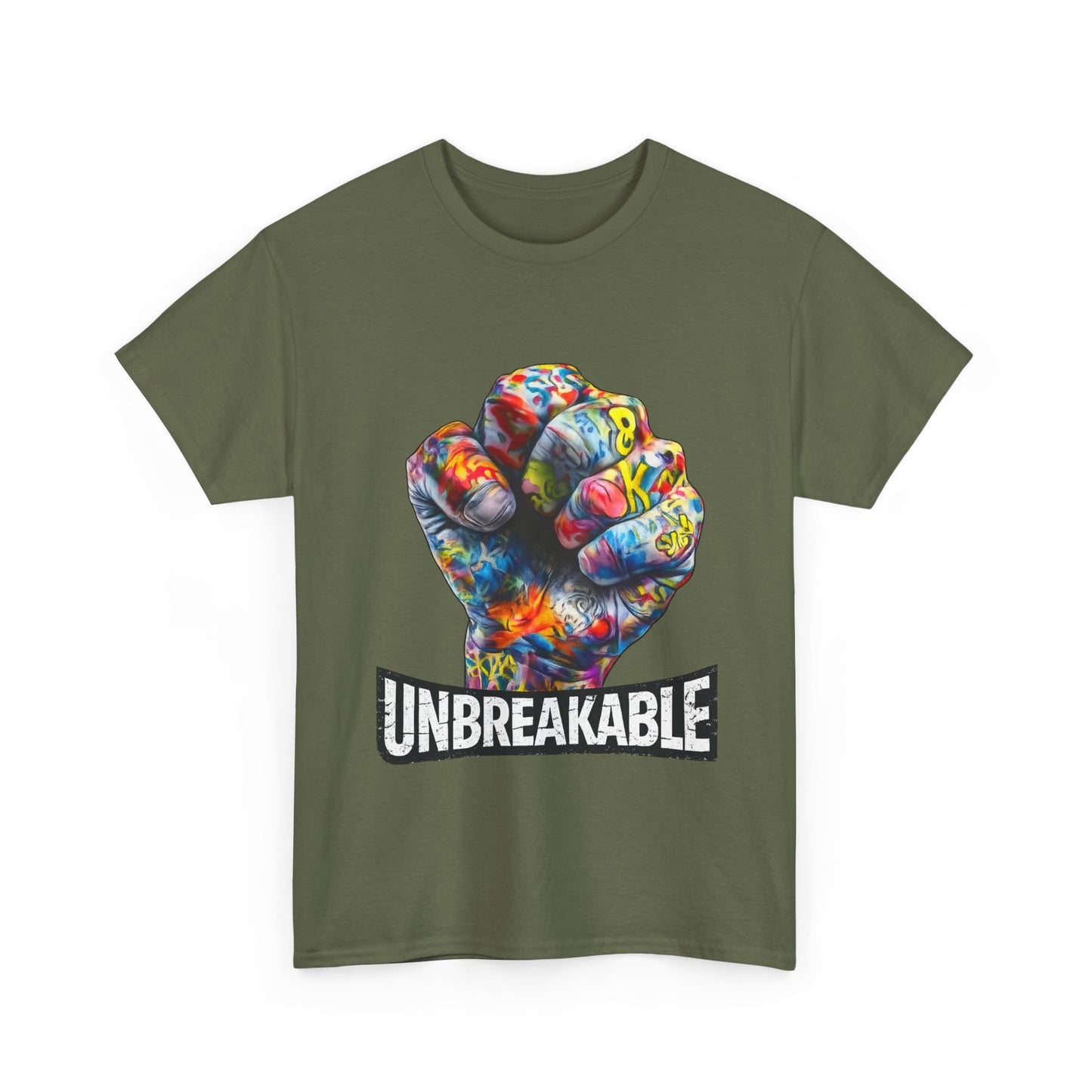 Unbreakable Fist T-Shirt — Colorful Graffiti Power Tee