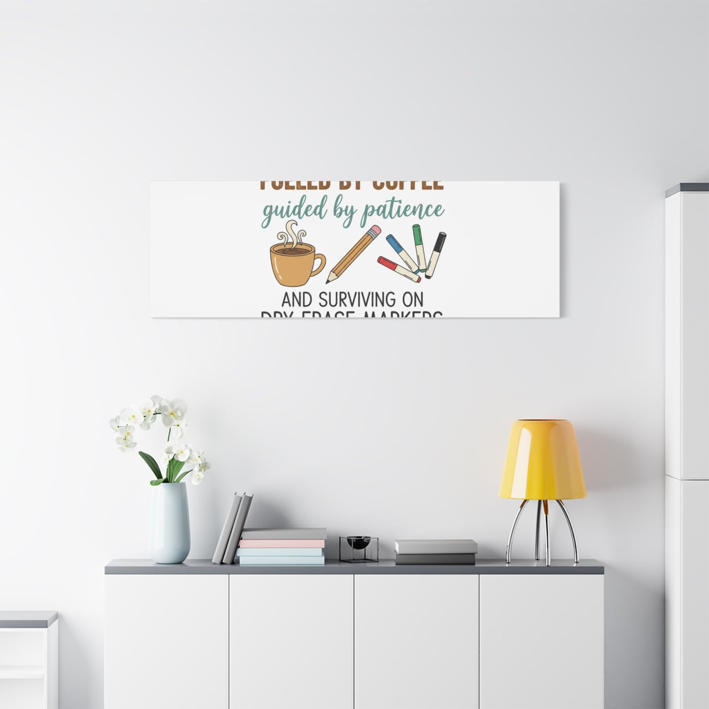 Fueled by Coffee Teacher Canvas | Teacher Appreciation, Classroom Decor